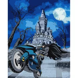 купить Картина по номерам Ideyka (KHO8709) Batman: Batcycle with extra metallic paints, 40х50 в Кишинёве 