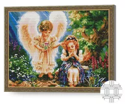 cumpără Tablou pe numere Art Gallery QB205321 Mozaic cu diamante patrate 40x50cm O fetita si un Inger în Chișinău 