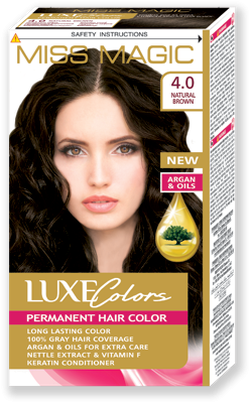 Краска для волос, SOLVEX Miss Magic Luxe Colors, 108 мл., 4.0 - Натуральный коричневый