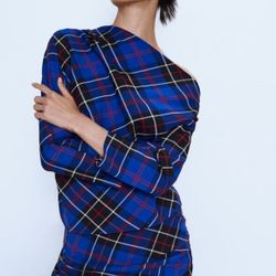 Блуза ZARA Синий в клетку zara 8641/109/015