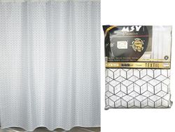 Perdea pentru dus 180X200cm MSV "Mozaika" alb-gri, poliester