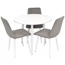 купить Комплект стол и стулья Evelin di Costacurta стол DT-404-5 + 3 стула XR-154Wh Light Grey52 (velur) (3550) в Кишинёве 