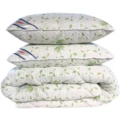 cumpără Textile de casă Somnart 025510 Set Aloe Vera, 2 perne 50x70cm + pilota microfibra 200x220cm (250gr) în Chișinău 