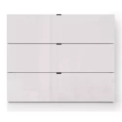 купить Комод Fabrik Home Hardy 3 ящика (1100x910x390) Белый ясень/Белый глянец в Кишинёве 