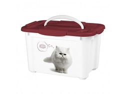 Container pentru hrana Lucky Pet 5.5l, pisici, bordo