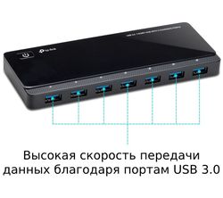 USB 3.0 Hub 7-port TP-LINK "UH720", with 2 Charging Ports, external power adapter