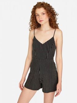Брюки Stradivarius Черный в полоску 6355/451/001