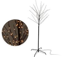 Copac decorativ "Round Tree" 150cm, 192 microLED, timer, alb-cald