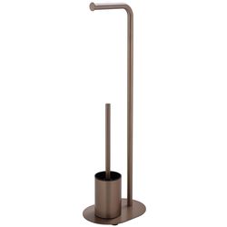 cumpără Accesoriu pentru WC Bisk 08619 Suport stationar p/u hirtie igienica cu perie WC (aur-roz) în Chișinău 