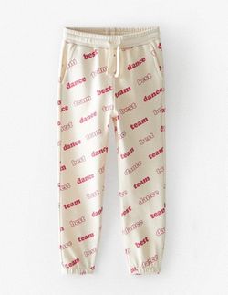 Брюки ZARA Бежевый с принтом 9008/606/712