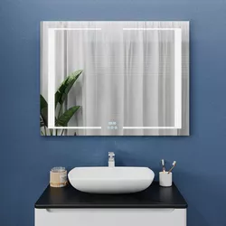 cumpără Oglindă baie Bayro Sirius 1000x800 LED 3C touch c подогревом, часами и термометром în Chișinău 