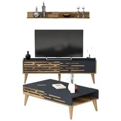 купить Стенка Trendy Valensiya-140, орех антрацит (комплект мебели для гостиной) (GTR001249) в Кишинёве 