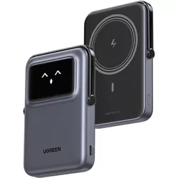 cumpără Acumulator extern USB (Powerbank) Ugreen 45327, Uno Series Magnetic Wireless with Kickstand 10000mAh, 7.5/20W, Space Gray în Chișinău 