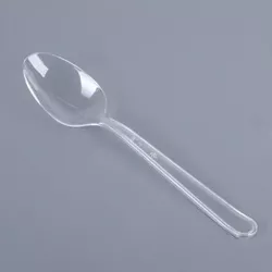 Lingura din plastic, de masa, transparenta (100 buc)