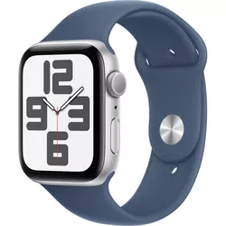 купить Смарт часы Apple Watch SE 2024 GPS 44mm Silver Aluminium Case with Denim Sport Band - S/M MXEQ3 в Кишинёве 