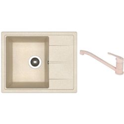 купить Мойка кухонная со смесителем Dr.Gans Nika 580 + SanDonna F 1066 bej в Кишинёве 