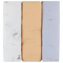 cumpără Accesoriu pentru înfășat Kikka Boo 31103010099 Pelinci de muselina Seally Me, 75x75cm, 3buc în Chișinău 