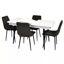 cumpără Set masă și scaune Evelin di Costacurta стол DT-432-1R B + 4 стула XR-154B Dark Grey58 în Chișinău 