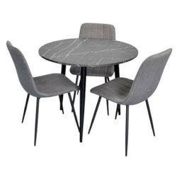 купить Комплект стол и стулья Evelin di Costacurta стол DT-404-6B + 3 стула YTC-078B Bjorn-13 (Grey) в Кишинёве 