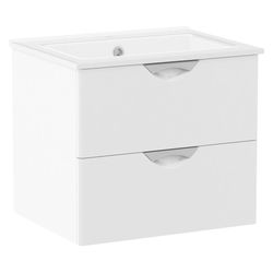 NOVA VLNA комплект мебели 60см, белый: тумба подвесная, 2 ящика + умывальник накладной арт i11052