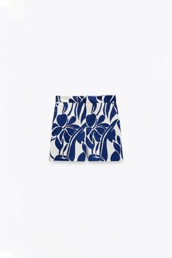 Шорты ZARA Синий с принтом 8022/162/080