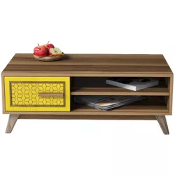 купить Журнальный столик Trendy Айла, орех, желтый 105x38x60 см в Кишинёве 
