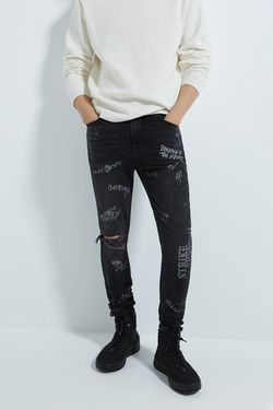 Брюки ZARA Черный с принтом zara 0905/374/800