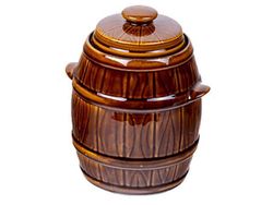 Горшок для запекания глиняный PH "Бочонок" 3.5l, гермет крыш