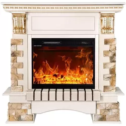 купить Камин электрический ArtFlame Topaz & Lorance color, 1090x1100x330 mm, Fildeş в Кишинёве 