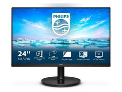 23.8" PHILIPS 242V8LA, Black, VA, 1920x1080, 75Hz, FreeSync,4ms,250cd,MegaDCR,D-Sub+HDMI+DP,Spkrs