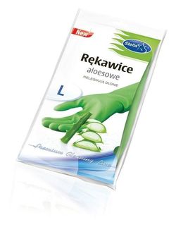 Резиновые рукавицы с пропиткой алоэ L Stella Pack