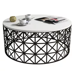 купить Журнальный столик Trendy Selin Metal Ferforje, Alb 90x38x90cm в Кишинёве 