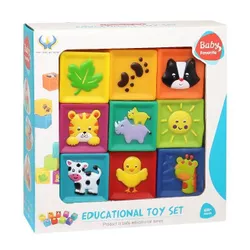 cumpără Puzzle New World 628-11 Set cuburi moi de dezvoltare Ferma 9 buc, 1034D în Chișinău 