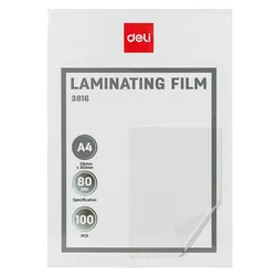 купить Плёнка для ламинирования Deli DLE3816, A4, 80мkм, 100 листов в Кишинёве 
