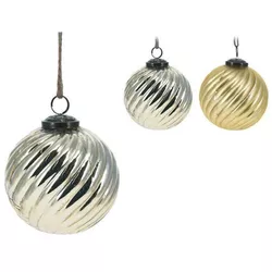 купить Новогодний декор Promstore 51124 Шар стеклянный 100mm Waves, желтый в Кишинёве 