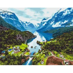 купить Картина по номерам BrushMe BS28730 40x50cm (în cutie) Munții Alpi в Кишинёве 