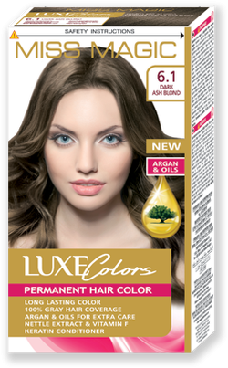 Vopsea p/u păr, SOLVEX Miss Magic Luxe Colors, 108 ml., 6.1 - Blond cenușiu închis