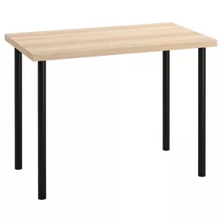 cumpără Masă de birou Ikea Linnmon/Adils 100x60 Bleached Oak/Black în Chișinău 