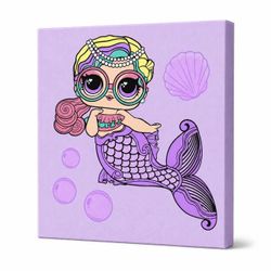 купить Картина по номерам Ideyka (KHO6263) L.O.L. Surprise! Mermaids Miss Sea, 40х40 в Кишинёве 