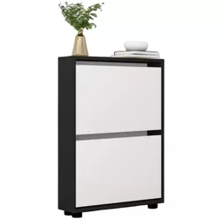 cumpără Raft pentru încălțăminte Mobildor-Lux Leo Slim 100x16x86H cm Anthracite/White în Chișinău 