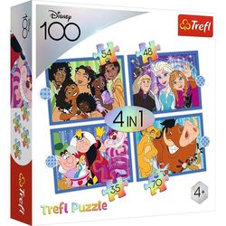 купить Головоломка Trefl 34618 Puzzles - 4in1 - The happy world of Disney / Disney 100 в Кишинёве 