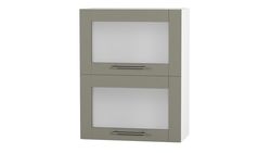 Horizontal kitchen upper cabinet with 2 glass doors, 600 mm