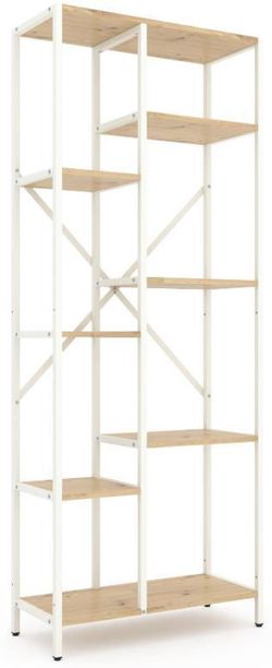 купить Cтеллаж складской Nex Home Raft metalic Loft Cascade 1780x700x300mm, 7 nivele, PAL, White / Oak Artisan в Кишинёве 