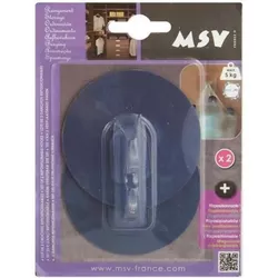 купить Вешалка для ванной MSV 40998 Крючки самоклеющиеся 2шт круг 8cm, синие, пластик в Кишинёве 