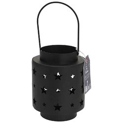 cumpără Lumânare Promstore 42464 Felinar metalic D10x13cm, stele, negru în Chișinău 