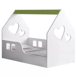 купить Кровать Happy Babies House Heart L01 70x140 (White/Pastel Green) в Кишинёве 