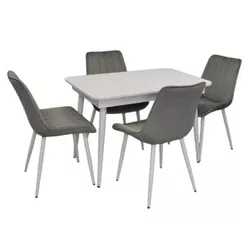 cumpără Set masă și scaune Evelin di Costacurta стол DT-431-1R Wh + 4 стула YTC-055Wh, BLU-13 Light grey în Chișinău 