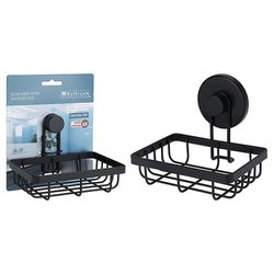 купить Мыльница Holland 16937 Bathroom Solutions pe ventuze 13x11cm, neagra, metal в Кишинёве 