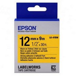 Tape Cartridge EPSON LK4YBW; 12mm/9m Strong Adhesive, Black/Yellow, C53S654014