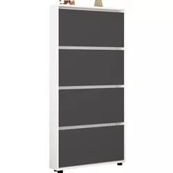 купить Полка для обуви Mobildor-Lux Leo Slim 70x16x164H cm White/Anthracite в Кишинёве 